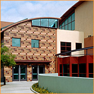 Magnolia Boulevard entry elevation showing stepped roof profiles